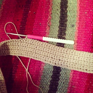 Crocheted bag in progress. 