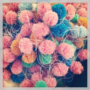 pom poms for h-luv fabrications. One of my very favorite people!!